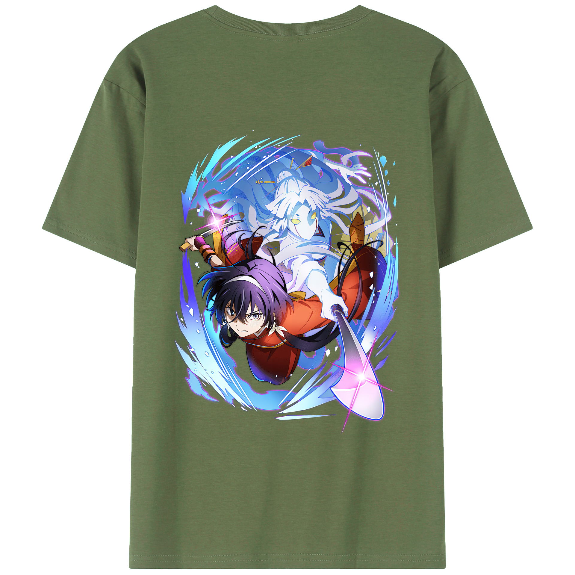 （画像用） 文豪ストレイドッグス Bungo Stray Dogs 綿100％ メンズ半袖Tシャツ（バックプリント） 通気性